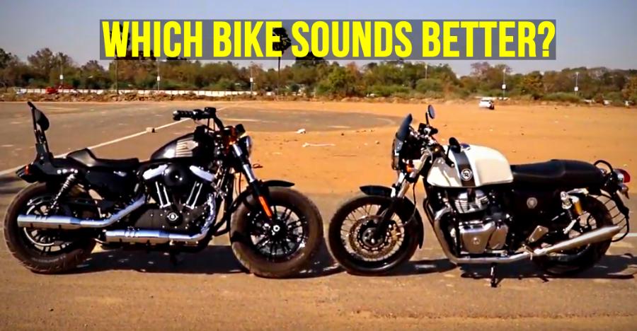 Royal Enfield Vs Harley Davidson Exhaust Comparo Featured
