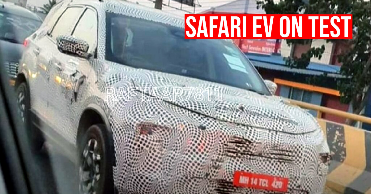 Tata Safari EV testing spy shot