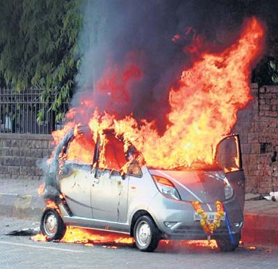 tata nano fire mumbai Tata Nano cars to get pre-emptive checks for fire-related problems