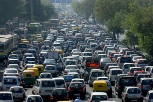 traffic jam stock photo