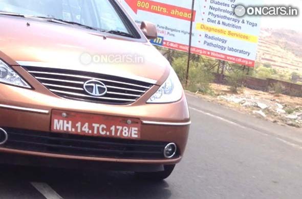 Tata Manza test mule spotted with new dual tone paint job!