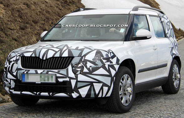 2013-skoda-yeti-facelift-front Skoda Yeti face lift spotted testing in Europe