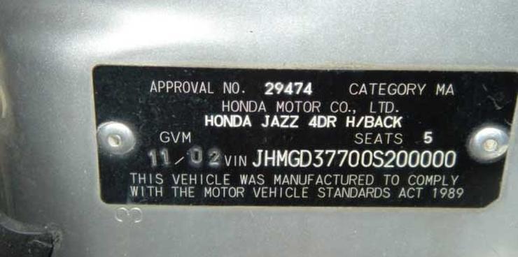 Vin номер honda. VIN code автомобиля Хонда фит 2002. VIN Honda CB 1000r. Honda CRV табличка VIN. VIN номер Хонда фит 2003г.