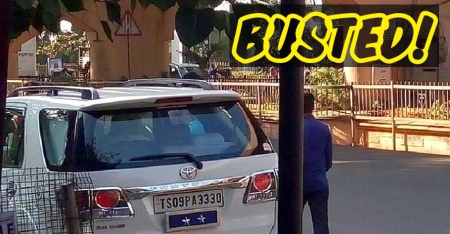 Hyderabad Commissioner Toyota Fortuner Wrong Parking 1