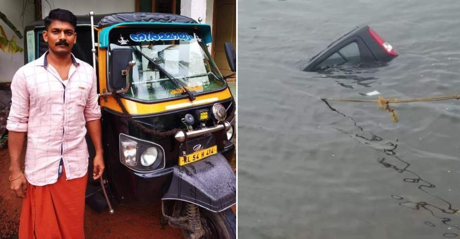 Kerala Auto Driver Saves Maruti Ritz Passengers From Drowning Featured