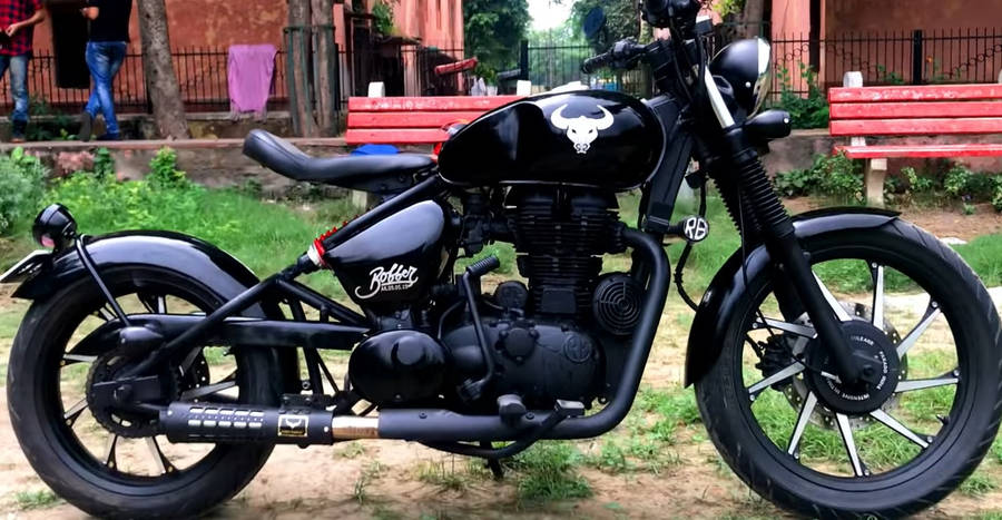 Royal Enfield Classic Modified Into A Triumph Bobber Lookalike
