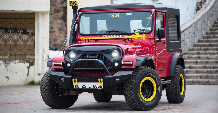 Meet The Red Mamba Mean Looking Modified Mahindra Thar