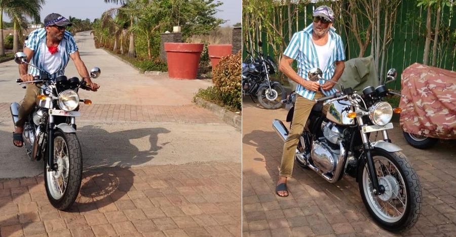 Jackie Shroff With His Royal Enfield Continental Gt650 Featured