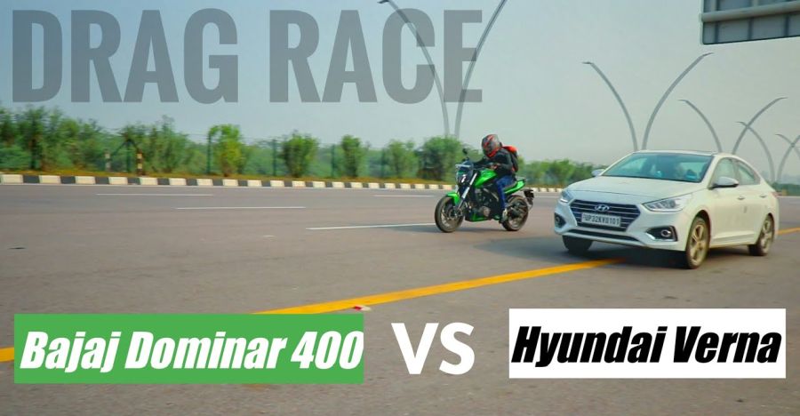 Hyundai Verna 1.6 Diesel vs Bajaj Dominar 400 in a race to the top end [Video]