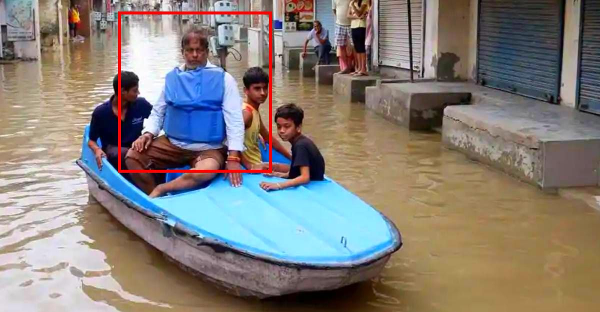 Man BUSTED for using boat on waterlogged roads to highlight Govt apathy