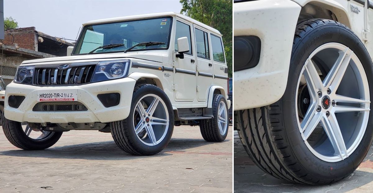 Mahindra Bolero with 20 inch wheels wants to be a Mercedes G-Wagen!