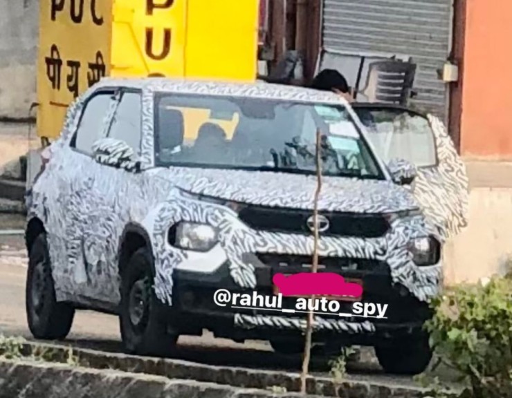 Upcoming Tata Hornbill HBX micro SUV front and rear in new spy shots