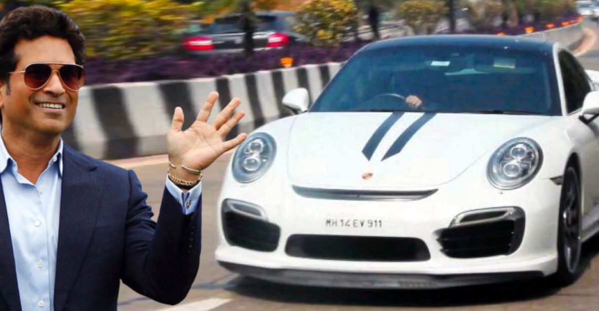 Sachin Tendulkar spotted driving a Porsche 911 Turbo S supercar on Mumbai roads