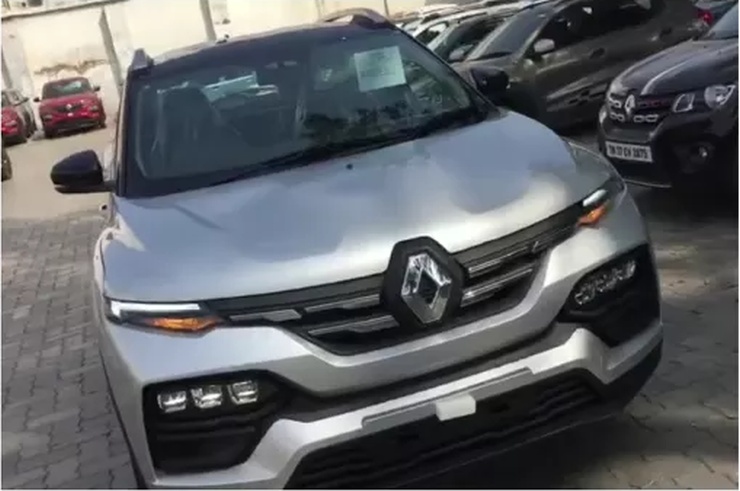 Renault Kiger arrives at dealership, silver coloured compact SUV caught on video