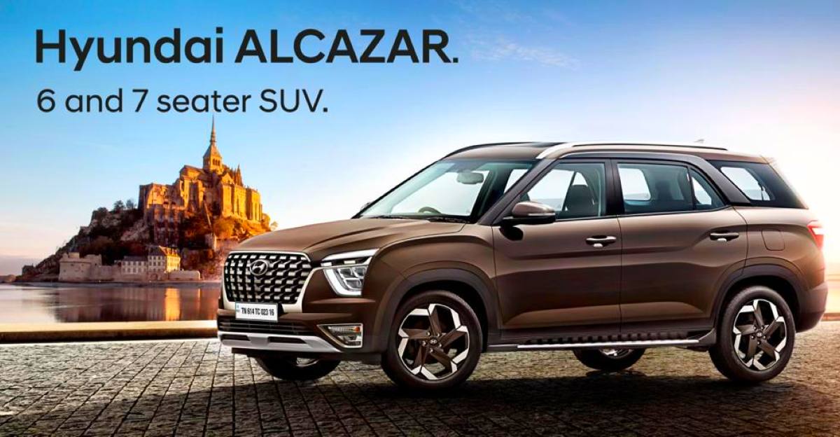 Hyundai Alcazar 7 seat SUV officially unveiled for the Indian market