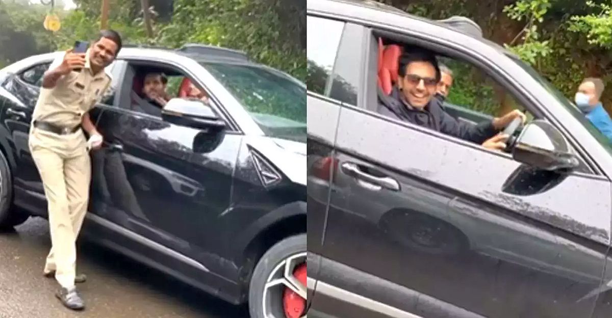 Kartik Aryan takes a wrong turn in his Lamborghini Urus: Ends up taking  selfie with cop