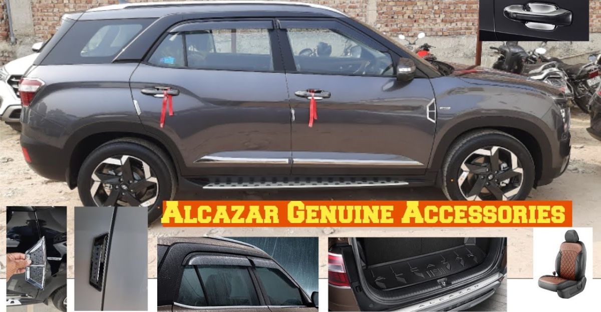 Hyundai Alcazar genuine accessories in a detail video