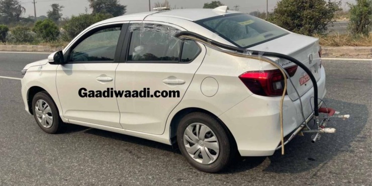 Honda Amaze CNG spied before launch;  wants rival Maruti Dzire CNG