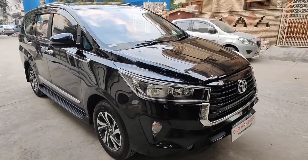 Toyota Innova Crysta base G trim customised inside-out to look like top-end trim