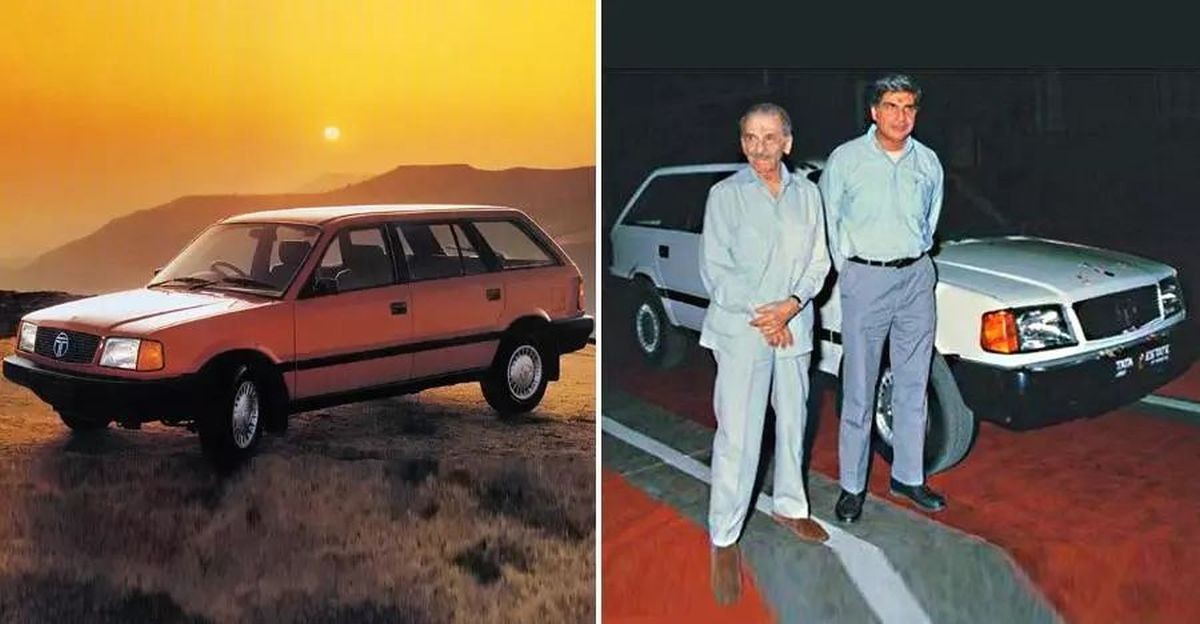 Ratan Tata with Tata Estate car