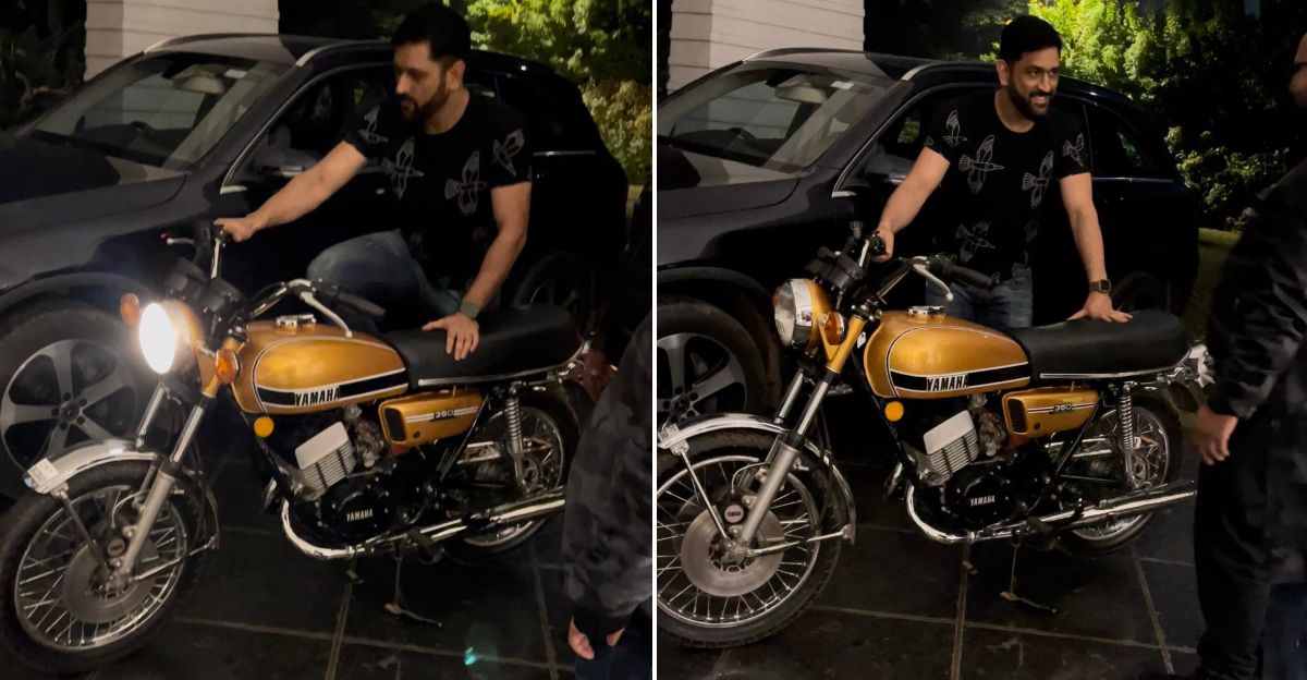 MS Dhoni takes delivery of his restored Yamaha RD350s