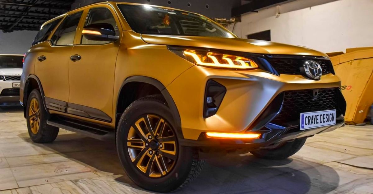 Toyota Fortuner Transformed: Meet India’s first Legender with exotic gold wrap!