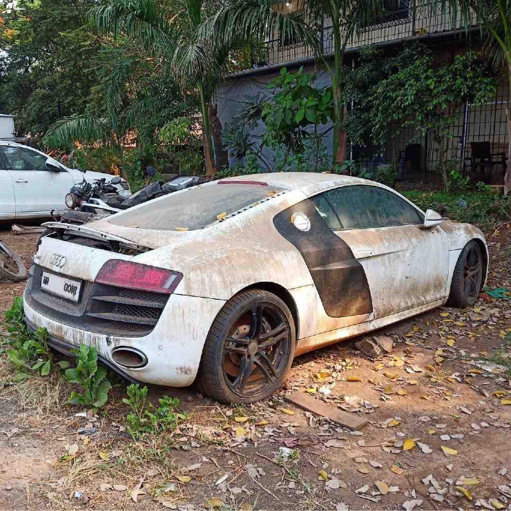 Virat Kohli’s flood-damaged Audi R8 supercar is now rotting away in the open