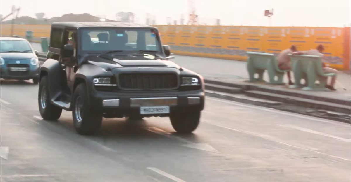 What the new Mahindra Thar modified by DC Design looks like on the road [Video]
