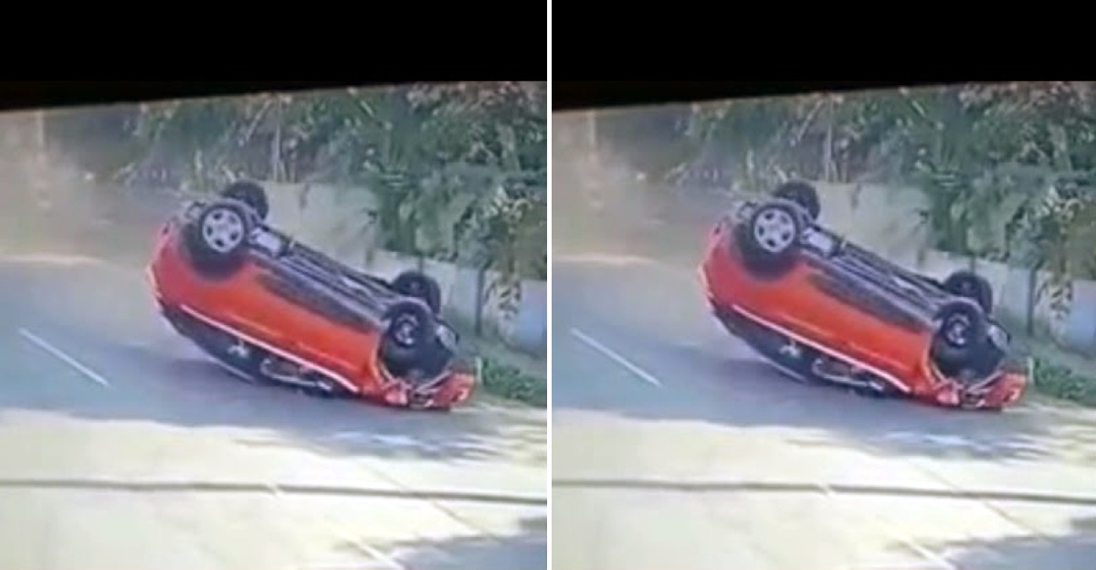Tata Nexon rollover crash caught on camera!