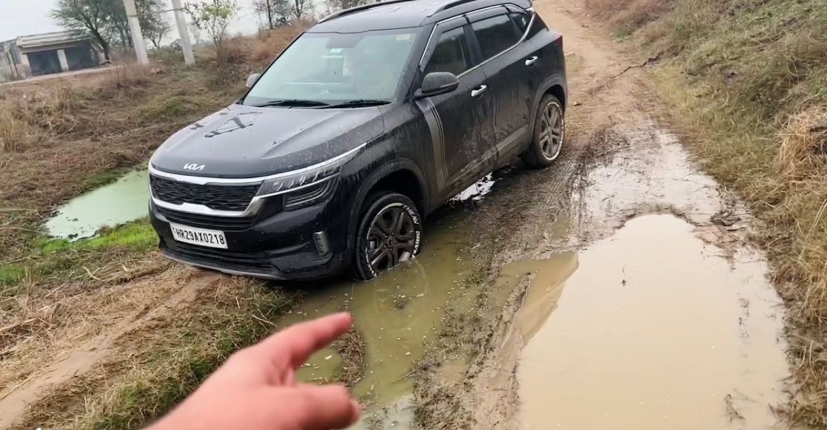 Kia Seltos gets stuck: Don’t drive 2WD cars on such roads [Video]