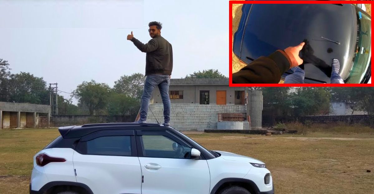 Walking on a car’s roof is not a good idea: Demonstrated on a Tata Punch