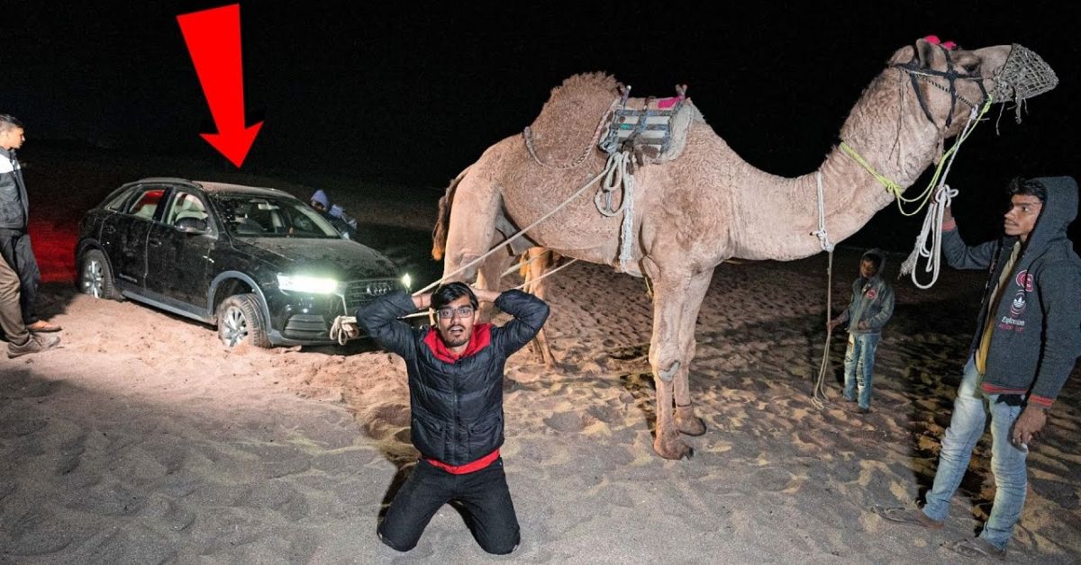Audi Q5 AWD gets stuck on a beach: Rescued by camels [Video]
