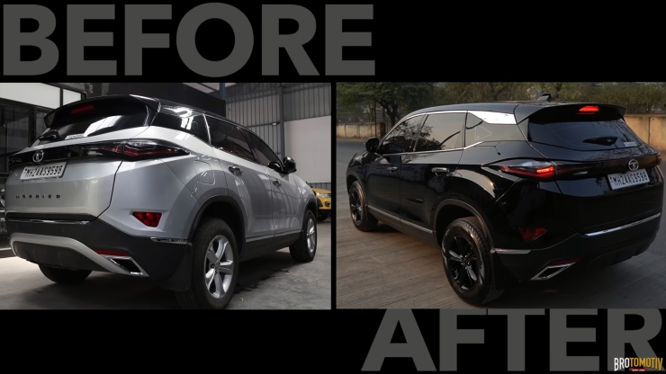 Silver Tata Harrier converted to Dark Edition for Rs. 1.3 lakhs [Video]