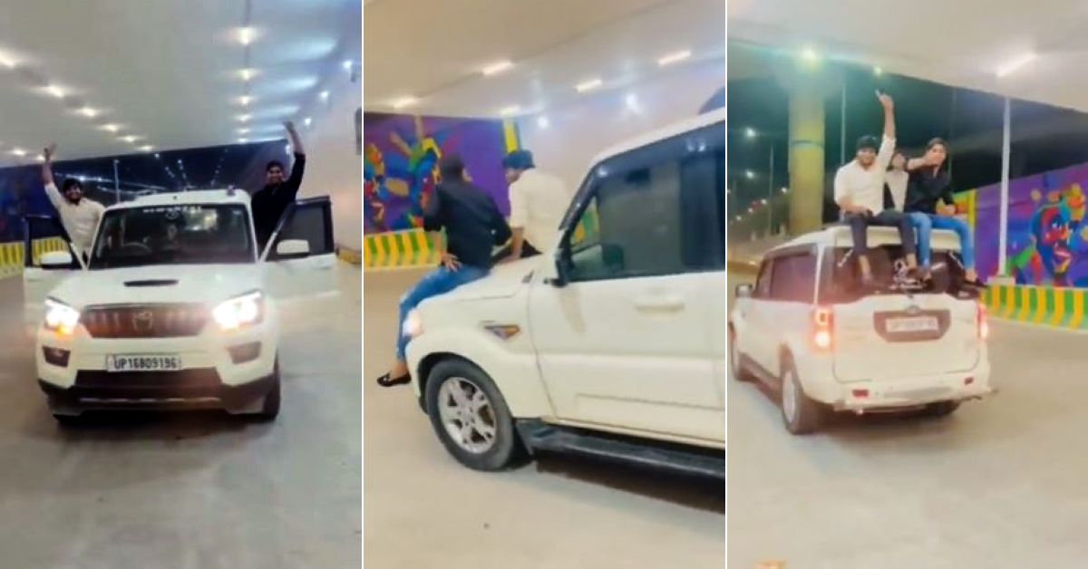 3 youngsters drive Mahindra Scorpio sitting on the bonnet & roof: Cops takes action