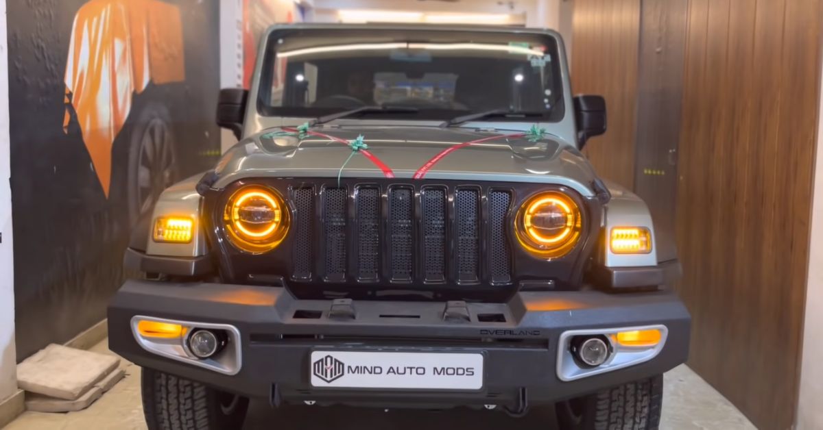 Mahindra Thar gets aftermarket LED headlamps, tail lamps and other modifications