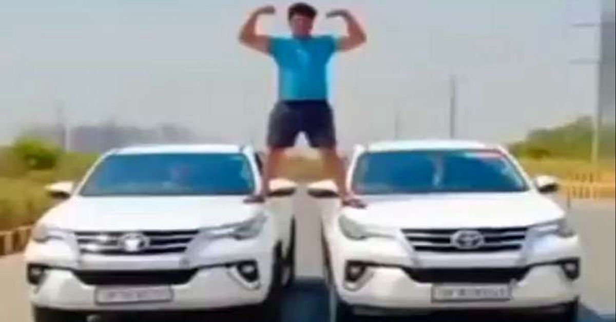 Man stands on two moving Toyota Fortuners: Arrested, SUVs SEIZED