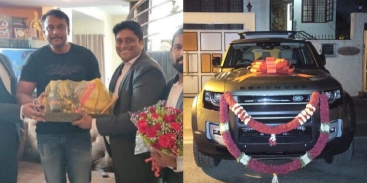 Bintang film Kannada Darshan membeli SUV Land Rover Defender baru
