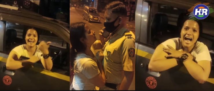 Drunk woman abuses policemen and taxi driver [Video]