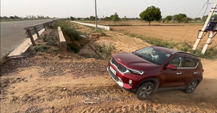 Kia Sonet owner takes the SUV on broken roads to show how it performs off-road