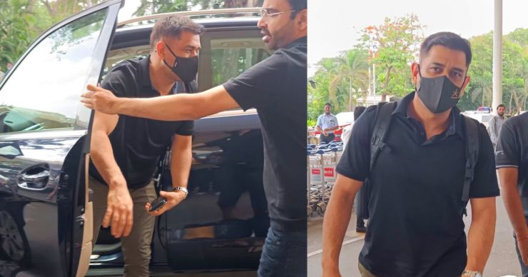 MS Dhoni arrives at the airport in a Mercedes-Benz GLE luxury SUV