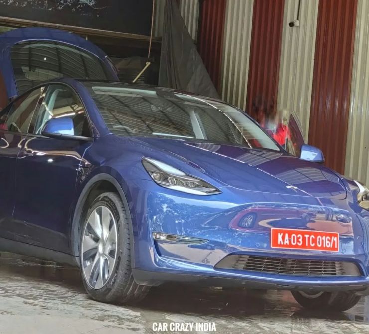 Privately imported Tesla Model Y long range EV spotted in Bangalore