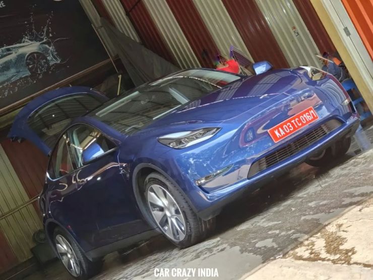 Privately imported Tesla Model Y long range EV spotted in Bangalore