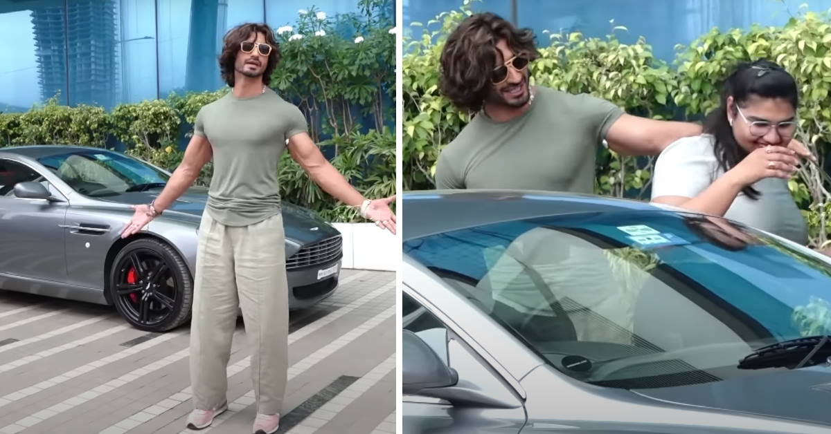 Bollywood actor Vidyut Jammwal takes female fan for a ride in luxurious Aston Martin DB9