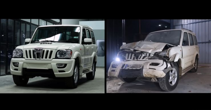 Mahindra Scorpio damaged in an accident completely restored [Video]