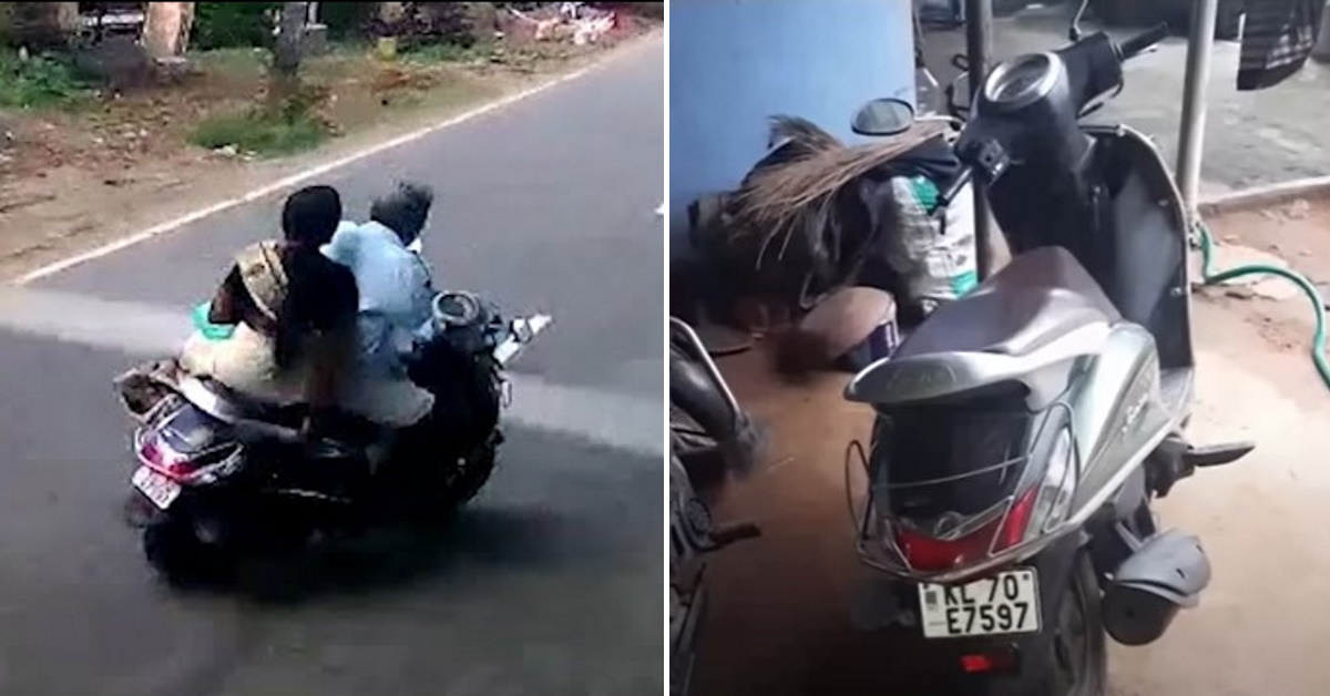 Near miss with a bus: Risky rider uncle gets Rs 11,000 fine for dangerous riding [Video]