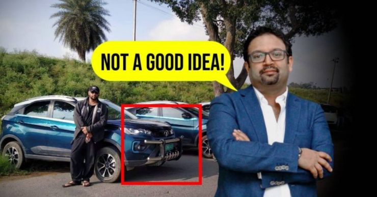 Owner fits bullbar onto Tata Nexon EV: Car designer Pratap Bose not happy