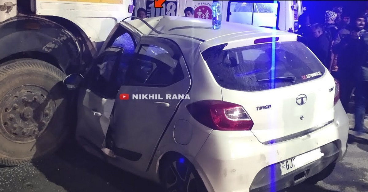 Tata Tiago crashes into a truck at 100 km/h: Driver safe [Video]