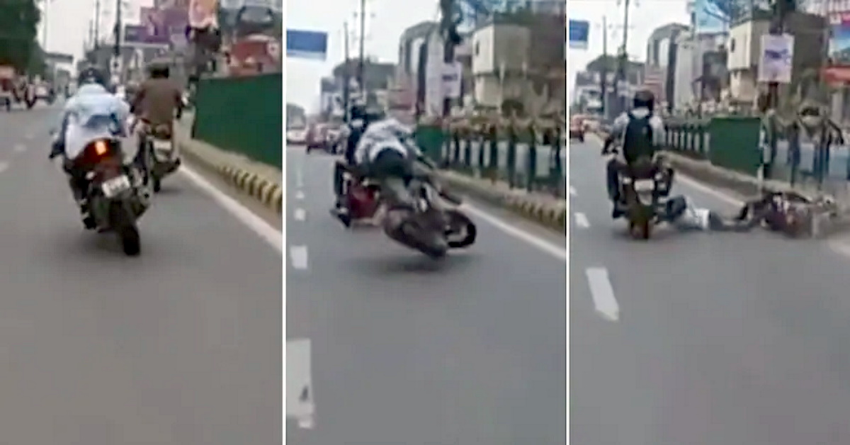 Delhi Traffic Police posts stunt fail video on Twitter to deliver message against rash riding