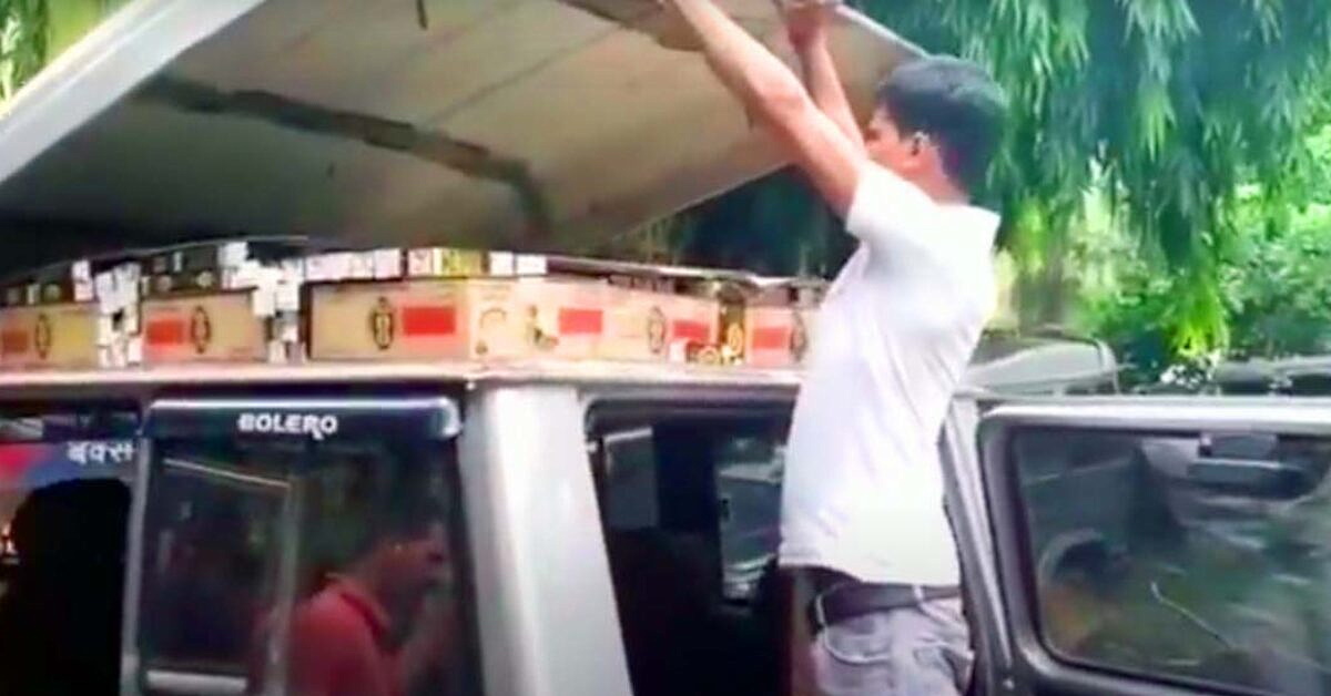 Smugglers modify Mahindra Bolero to carry alcohol in roof: Busted! [Video]