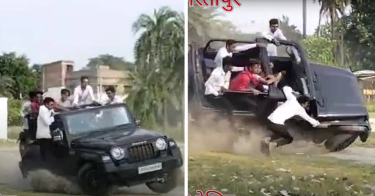 Mahindra Thar rolls while stunting; Police starts investigation